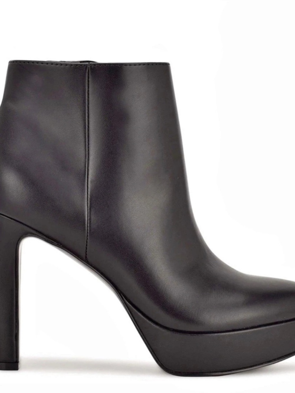 Nine West Platform Leather Booties Black